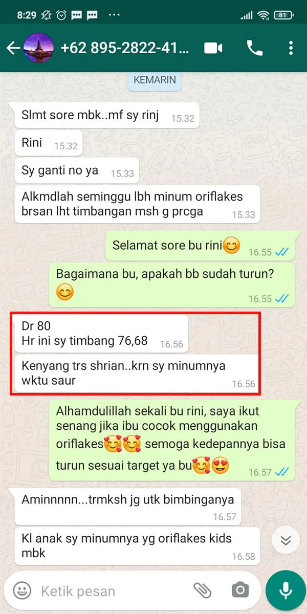 Testimoni pengguna Oriflakes